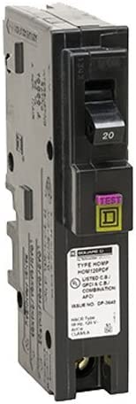 Square D by Schneider Electric HOM120PDFC Homeline Plug-On Neutral 20 Amp Single-Pole Dual Function (CAFCI and GFCI) Circuit Breaker, (Pack of 1)