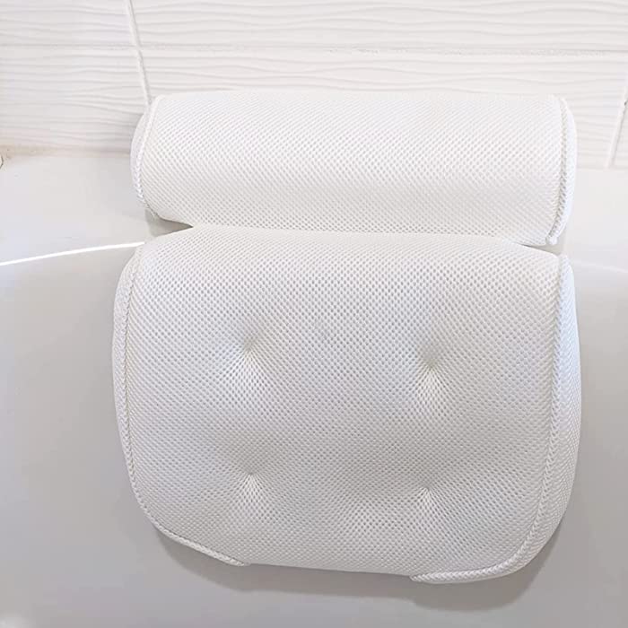 Bathtub Pillow, Bath Pillow with Ergonomic Neck Support,Bathtub Accessories Bathroom Pillow with 3D Air Mesh Breathable Soft Bath Pillow, Luxury Bath Tub Pillow