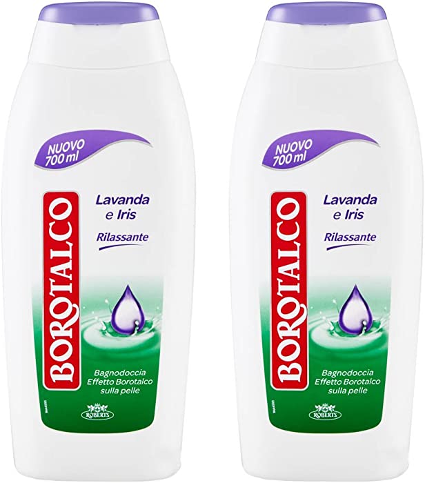 Borotalco:"Lavanda e Iris" Relaxing Bath&Shower, Lavender & Iris Scent - 23.6 Fluid Ounces (700ml) Bottles (Pack of 2) [ Italian Import ]