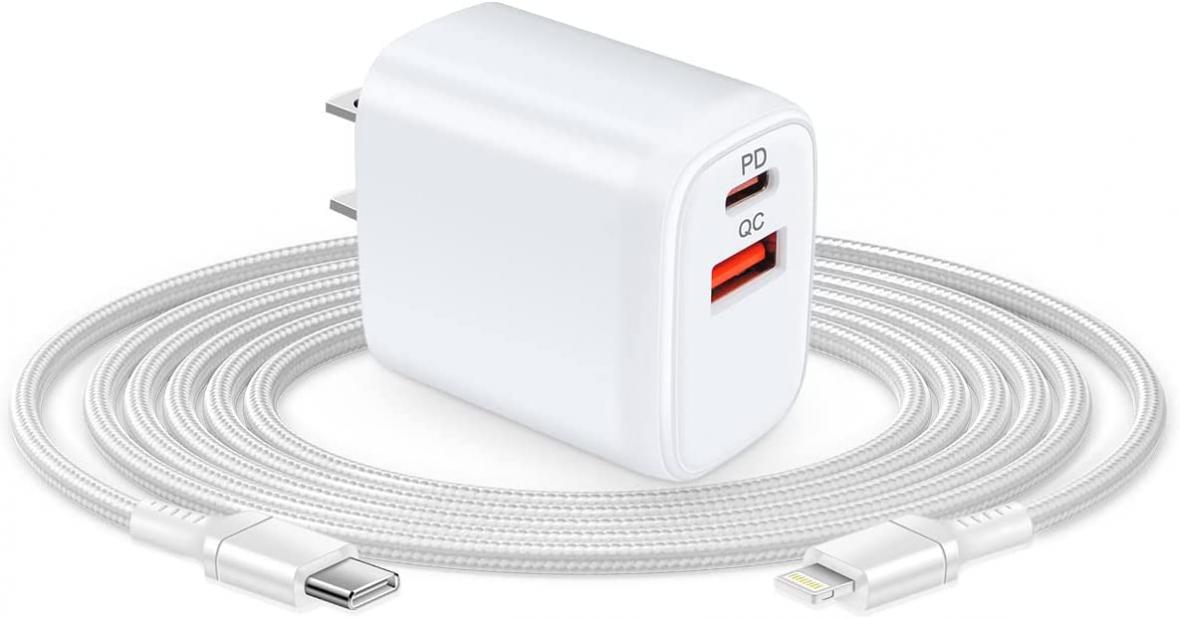 iPhone Chargers, USB C Charger Block + USB-C Lightning Cable, Apple Certified Cord Wall Plug for iPhone 14 13 Pro Max 12 11 SE X XR XS 8 Plus 7 6 6s, iPad, AirPods PD C Type Fast Charging Braided 3Ft