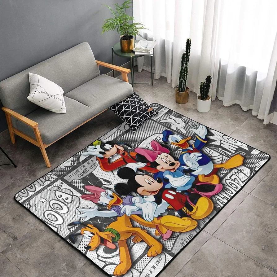 Cute Cartoon Area Rug Sofa Yoga Floor Door Mat Anime Carpet for Home Art Decor Teen Kids Game Living Room Bedroom (MK01, 36x24in(90x60cm))