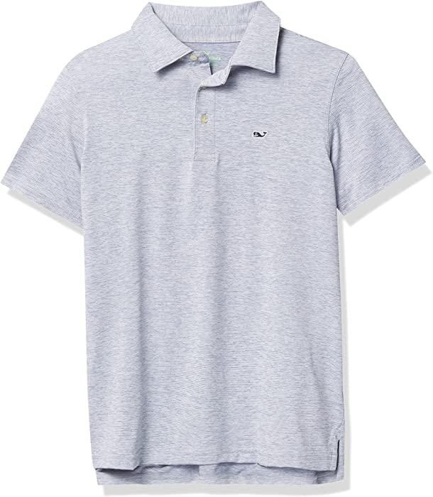 vineyard vines Boys' Short Sleeve St. Jean Stripe Sankaty Polo