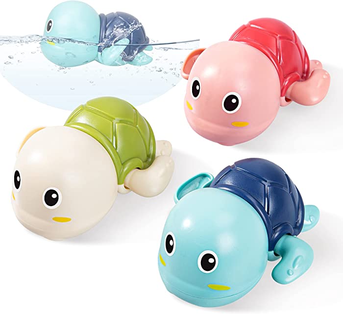 LODBY Fun Swim Turtle Bath Toys Set for Toddlers Baby Bathtub/Pool Bath Toys (3 Count)