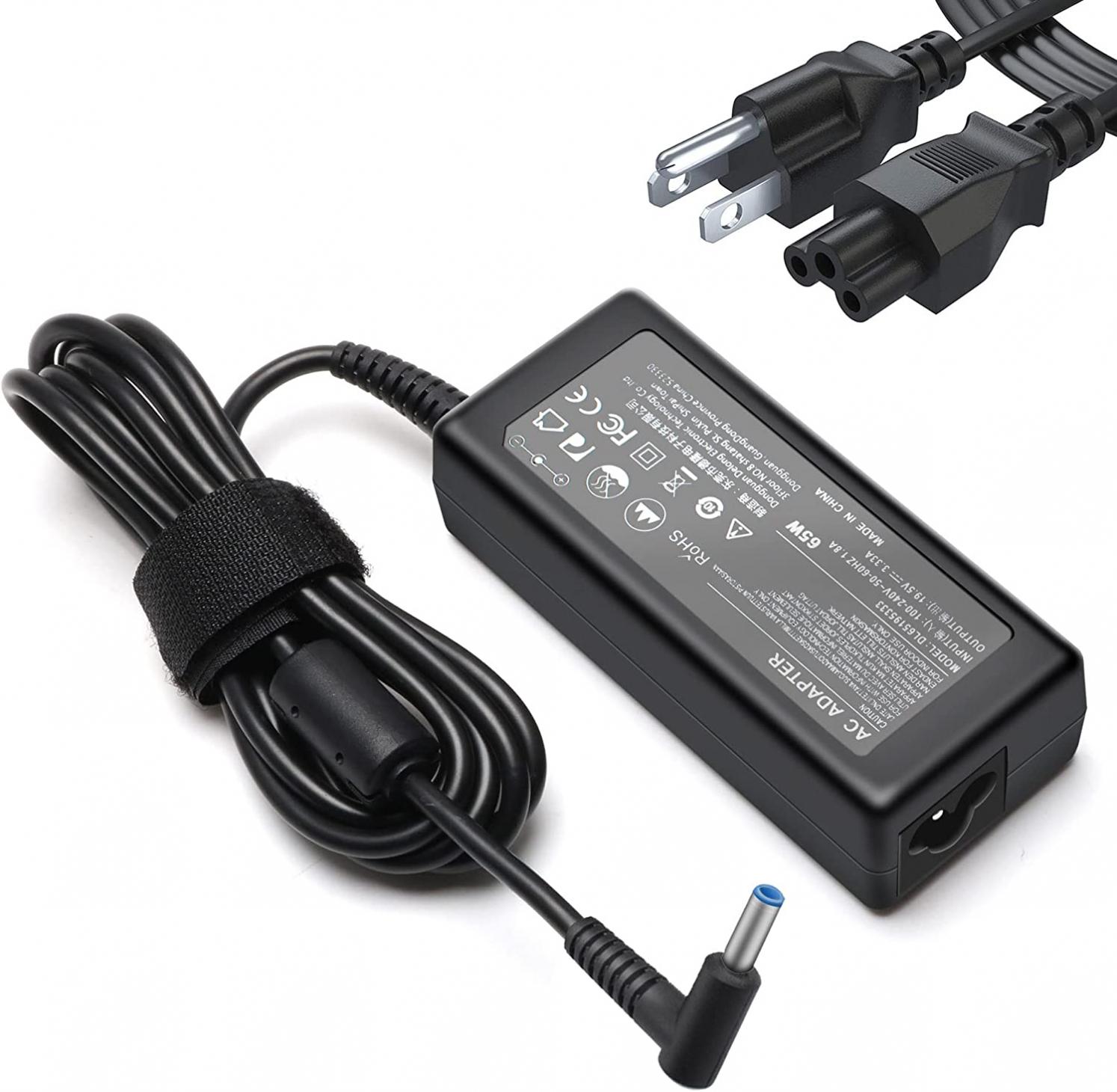 65W AC Adapter Laptop Charger for HP Envy 13 15 17 15t 15m 17m X360 15-1039wm 15-1033wm 15-1010dx 15-w237cl 15-w110nr 15-ee1093cl 15m-eu0033dx 15-u010dx 17m-ch0013dx Notebook Power Supply Cord