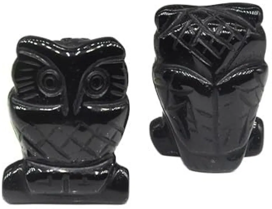 1.5" Owl Statue Stones Hand Carved Animals Figurines Room Ornament Healing Crystals Gemstones Crafts Gifts (Color : 3, Size : 1pc)