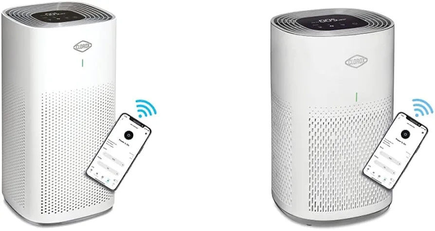 Clorox Smart Air Purifiers for Home, True HEPA Filter, Compatible with Alexa, Large Rooms up to 1,500 Sq Ft,Whisper Quiet & Smart Air Purifiers, True HEPA Filter, Compatible with Alexa,Whisper Quiet