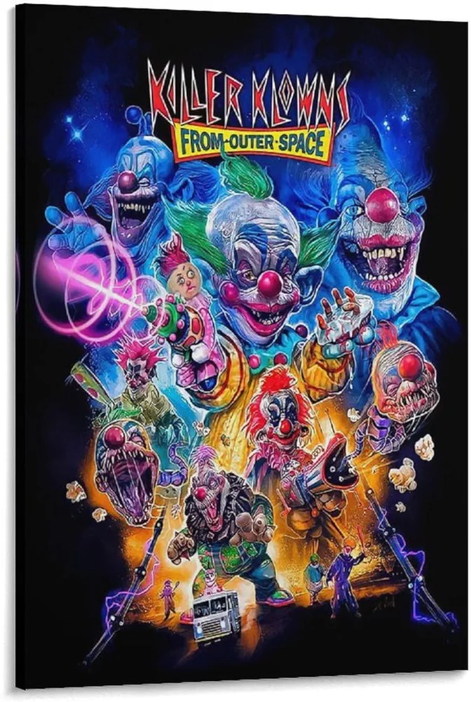 Horror Anime Posters Killer Klowns from Outer Space Poster (10) Oil Painting On Canvas Poster Decorative Painting Canvas Wall Art Living Room Posters Bedroom Painting 12x18inch(30x45cm)