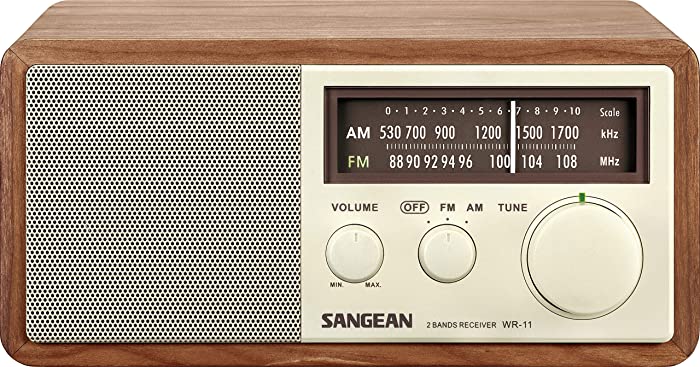 Sangean WR-11 Wood Cabinet AM/FM Table Top Analog Radio Wooden