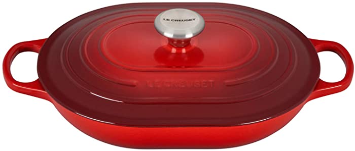 Le Creuset Enameled Cast Iron Signature Oval Casserole, 3.75 qt., Cerise