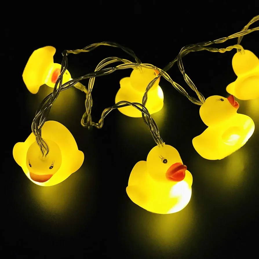 1.5 M / 4.9 Ft 10 Lights Battery Powered Cute Animal Duck Shape LED String Lights for Indoor/Outdoor Halloween Christmas Thanksgiving Home Party Children Kids Bedroom Decoration