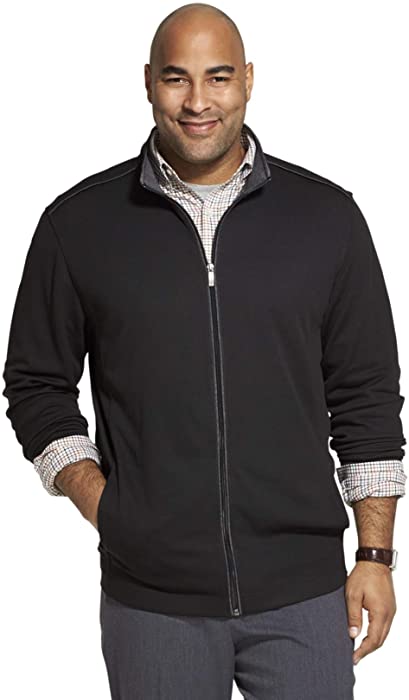 Van Heusen Men's Big and Tall Traveler Long Sleeve Full Zip Knit Jacket