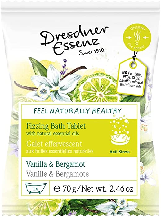 Dresdner Essenz - Anti-Stress FIZZING Bath Tablet (Vanilla-Bergamot) | German Favorites