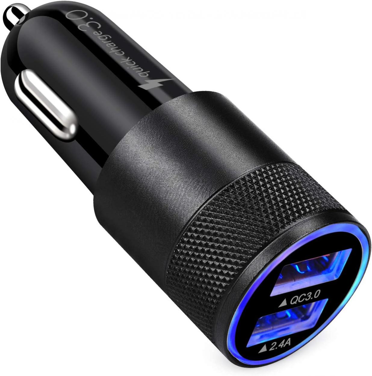 USB C Fast Car Charger for Samsung Galaxy A53 A73 A33 A23 A13 A72 A52s A32 S22 Ultra S21 FE S20 S10 S9 Plus, iPhone 14/13/12/11/XS/X/8,Cigarette Lighter USB Charger Dual Port Car Phone Charger Adapter