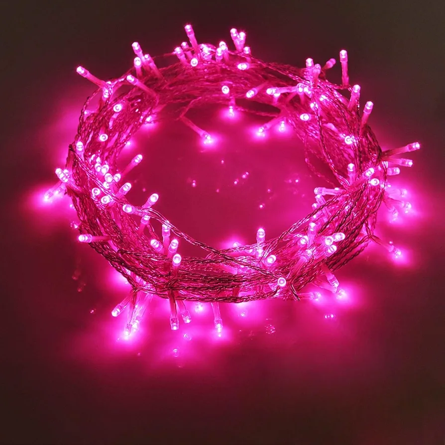 ILLUMINEW 100 Led Pink String Lights, 33 Ft Pink Led String Lights for Bedroom Outdoor Waterproof Decorations, 8 Modes Fairy Lights for Outside Pink Room Decor (Pink 3)