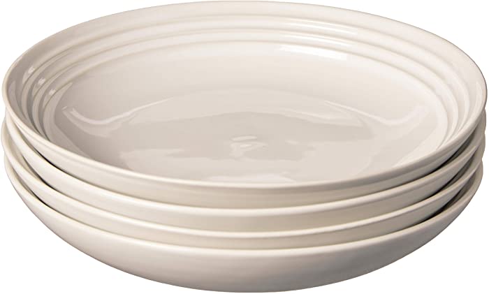 Le Creuset Stoneware Set of 4 Pasta Bowls, 8.5" each, White