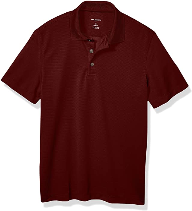 Van Heusen Men's Slim Fit Short Sleeve Air Performance Ottoman Stripe Polo Shirt