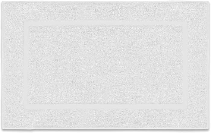 100% Cotton Bathroom Mats - Soft and Extra Absorbent Non Slip Bath Rugs - Machine Washable Bathroom Rugs - Essential Bathroom Accessories - 20" x 30" (White) - Set of 2 Bath Mats for Bathroom