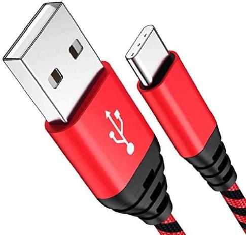 USB Type-C Cable 2-Pack 6ft Fast Charging 3A Quick Charger Cord Type C to A Cable 6 Foot Compatible Samsung Galaxy S10 S9 S8 Plus, Braided Fast Charging Cable for Note 10 9 8, LG V50 V40 G8 G7 (Red)