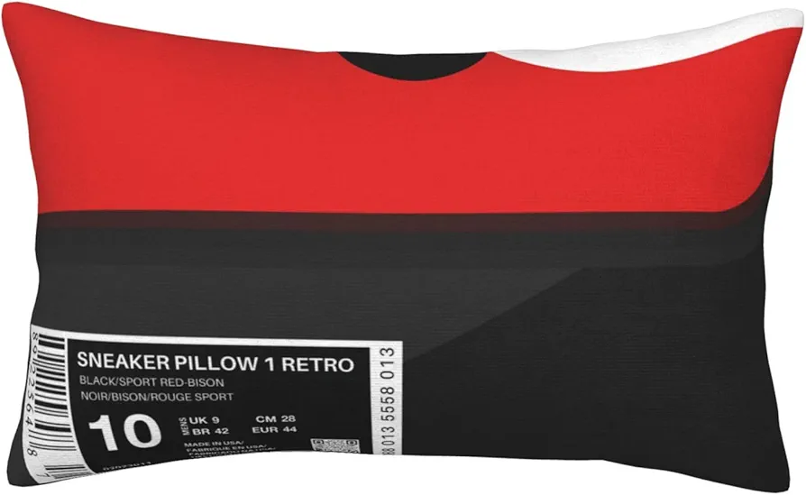 Sneakers Box Pillowcases Red Black Sneakers Box Pillow Covers Double-Sided Printed Polyester Pillowcase Used for Bedroom Living Room Sofa Car Hypebeast Decor Gift for Basketball Lovers 14"x20"