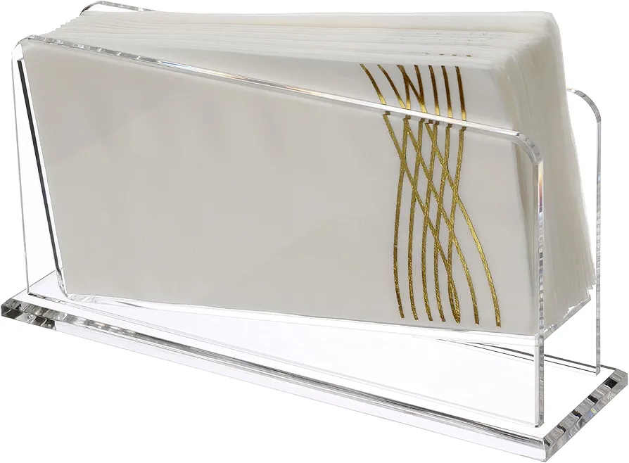 Napkin Holders for Paper Napkins, Table Dinner Acrylic Napkin Dispenser Caddy, Rectangular Tissue Organizer Guest Towel Holder Tray for kitchen Countertop, Bathroom Vanity, Dinning Room