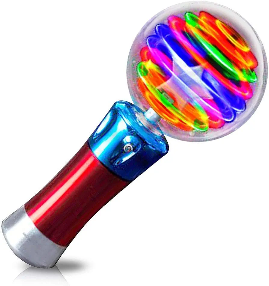 ArtCreativity Light Up Magic Ball Toy Wand for Kids - Flashing LED Wand for Boys and Girls - Spinning Lights and Colors - Fun Gift, Entertainment for Parties and Autism Sensory Rooms, Classroom Prizes