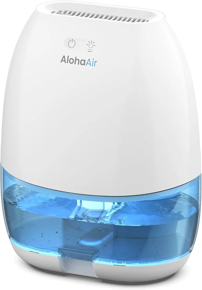 Dehumidifier, AlohaAir 34 OZ Small Dehumidifiers for Room for Home, Quiet with 7 Colors Night Light, Auto Shut Off, Dehumidifiers for Bedroom, Bathroom, RV, and Closet