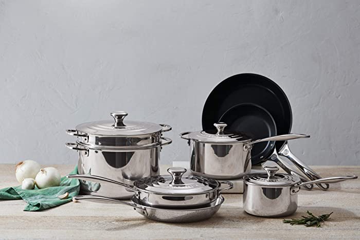 Le Creuset Tri-Ply Stainless Steel Cookware Set, 12pc