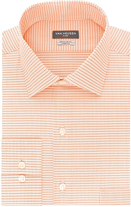 Van Heusen Men's Dress Shirt Regular Fit Flex Collar Stretch Check