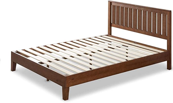 ZINUS Vivek Deluxe Wood Platform Bed Frame with Headboard / Wood Slat Support / No Box Spring Needed / Easy Assembly, Queen