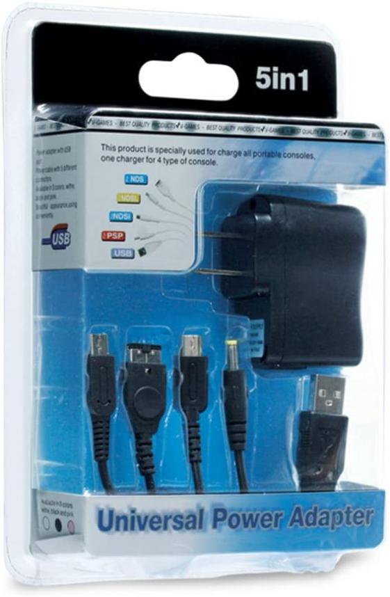 5-in-1 Universal Power Adapter for 2DS/ DSi/ DS Lite/ DS/ PSP/ GBA/ USB