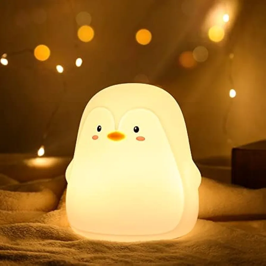 ZKLiLi Cute Penguin Night Light, Penguin Lights for Boys Girls Christmas Gifts Nightlight Kids Teens Room Decor, Silicone Animal Night Lamp(Penguin)