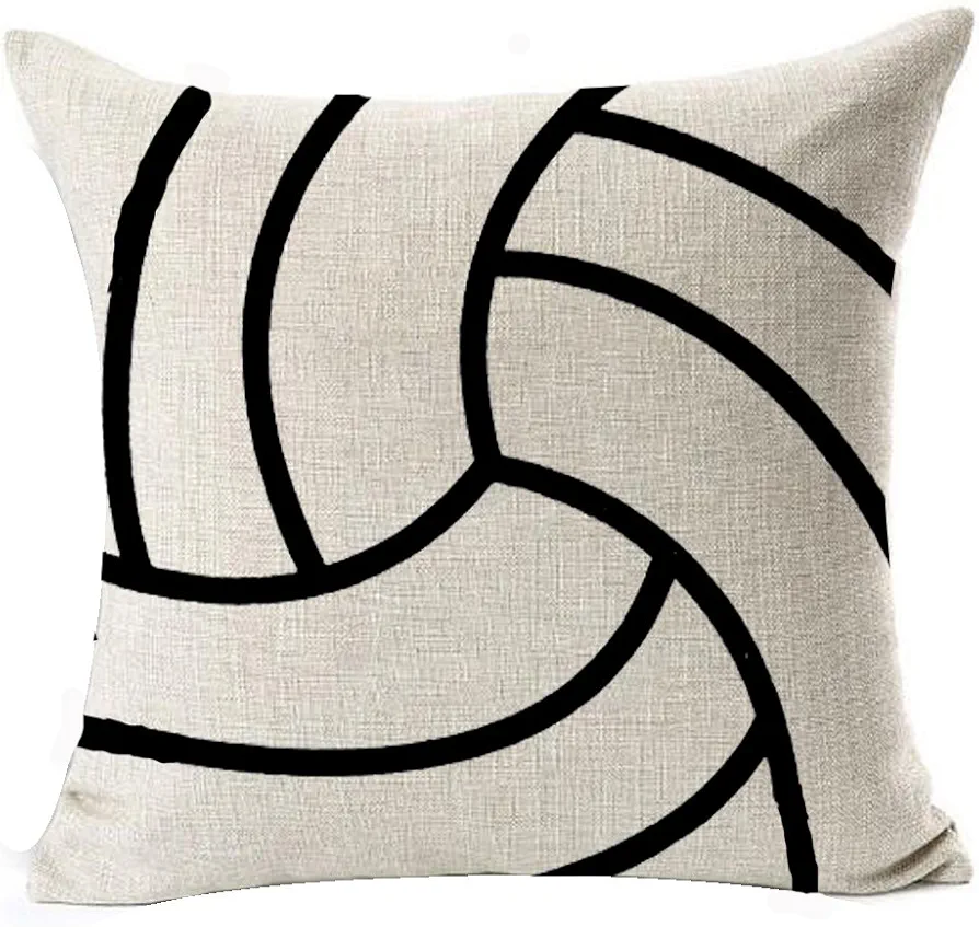 Sports Series Vintage Volleyball Cotton Linen Personalized Throw Pillow Case Cushion Cover Decorative for Home Office Room Sofa Car Living Room Square 18 X 18 Inches??¡­