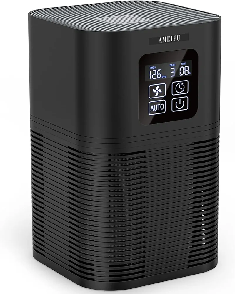 AMEIFU Air Purifier with Aromatherapy for Bedroom Home Large Room, H13 HEPA Air Filter Cleaner for Wildfires Smoke Pets Hair, Allergies, Dust& Bad Smelll