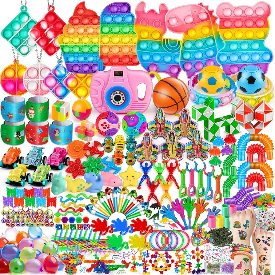 Funeed 1000Pcs Party Favors Treasure Chest Box Toys Classroom Prizes for Kid Birthday Party, Pinata Carnival Filler Goodie Bag Stuffers, Fidget Toys Bulk for Boys Girls 3-5 4-8 8-12