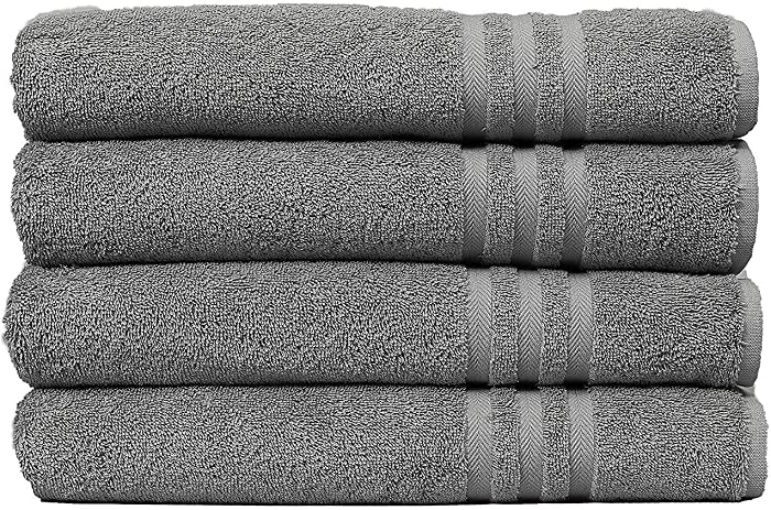 ECO TOWELS 100% Cotton Bath Towels - Cotton Towels for Bathroom - Set of 4 Bath Towel - Shower towels, Highly Absorbent Bath Towel 27”x54”