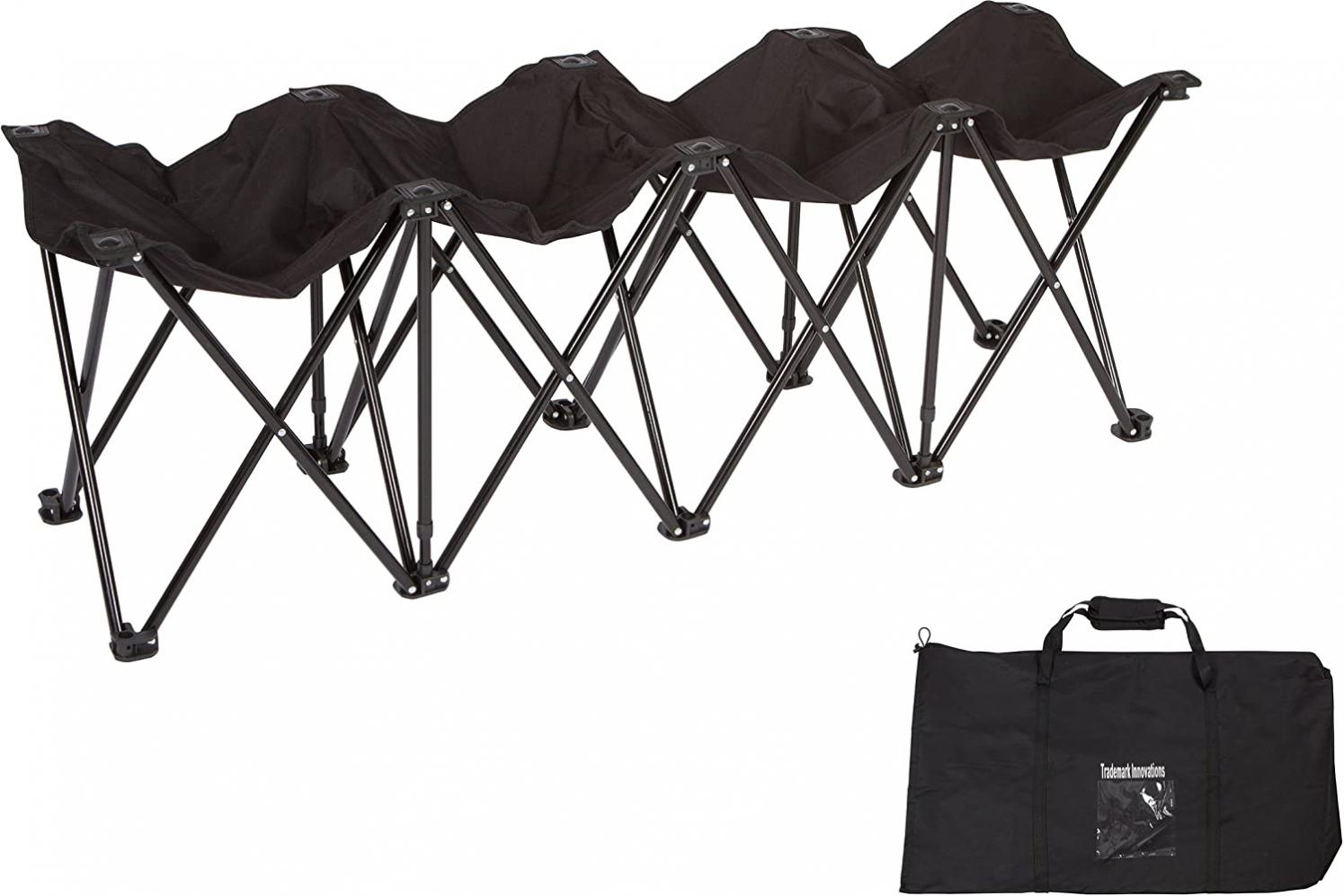 Trademark Innovations Portable Folding Sports Seater Bench - Sideline Collapsible Bench - 4 or 6 Seats