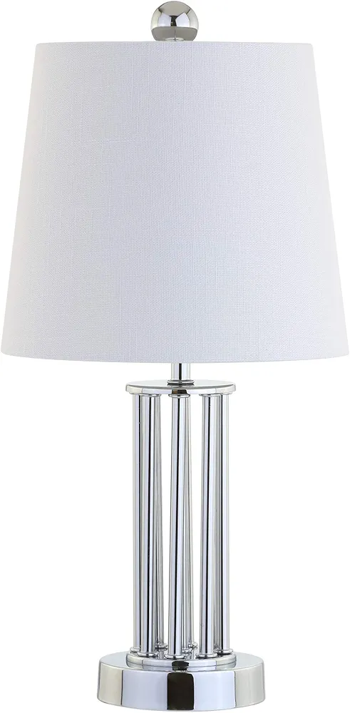 JONATHAN Y JYL2025A Lillian 18" Metal Mini LED Table Lamp Transitional,Glam,Traditional,Contemporary for Bedroom, Living Room, Office, College Dorm, Coffee Table, Bookcase, Chrome