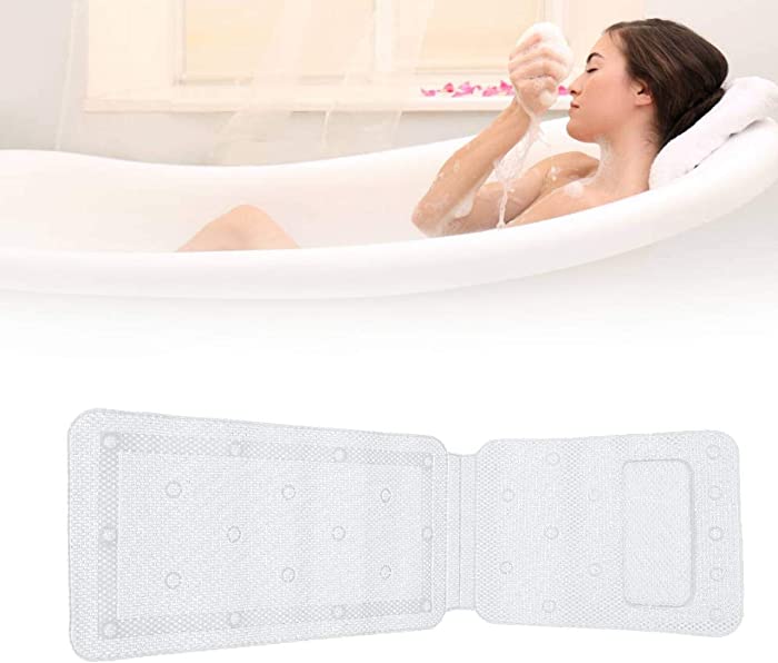 Bath Cushion For Tub, Bath Pillow Mat, Soft Bath Neck Pillow, Comfort Bath Mat With Extra Long Pillow, For Bath Pillows Bath-Pillows Bath Accessories 49.2 X 14.2Inch