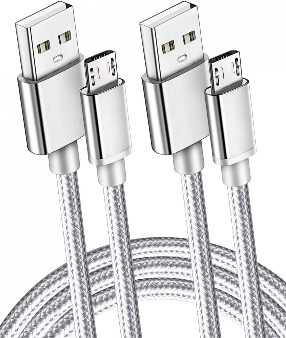 2 Pack 6Ft Extra Long 2.4A Rapid Micro USB Cable Quick Fast Charging for Kindle fire Hd, Hdx, Samsung Galaxy S7 Edge/S6/S5,Note 5/4,LG G4,Motorola Moto E5 G5 Play,PS4 Controller,Android Phone Tablet