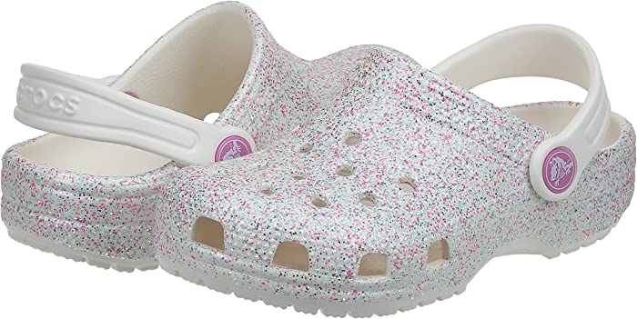 Crocs Unisex-Child Classic Glitter Clogs | Sparkly Shoes for Kids