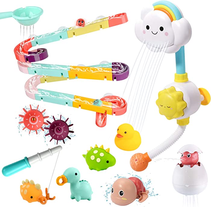 Bath Toy Bathtub Toy with Shower and Floating Squirting Toys, Fishing Game for Toddles and Babies