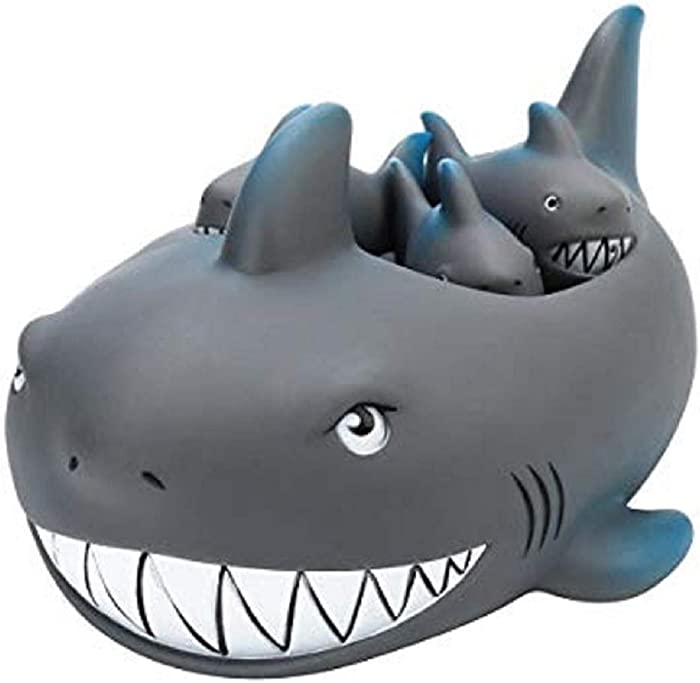 Playmaker Toys Rubber Shark Family Bathtub Pals - Floating Bath Tub Toy