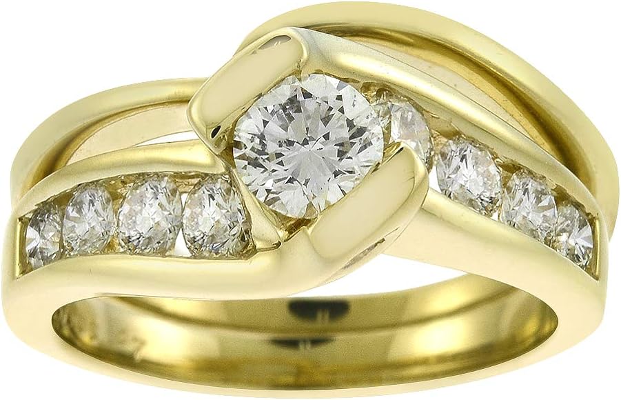 1.41 Carat Round Cut Tension Set Diamond Engagement Ring Set HDS Helzberg 14K