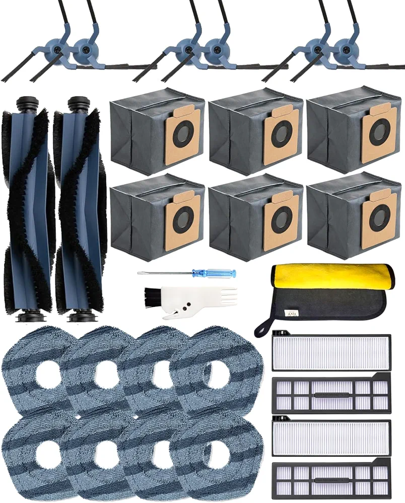 29 Pack Replacement Parts Compatible with Eufy X10 Pro Omni Robotic Vacuum Cleaner,2 Main Brushes,6 Sweeping Brushes,4 HEPA Filters,6 Vacuum Bags,8 Mop Pads,etc.