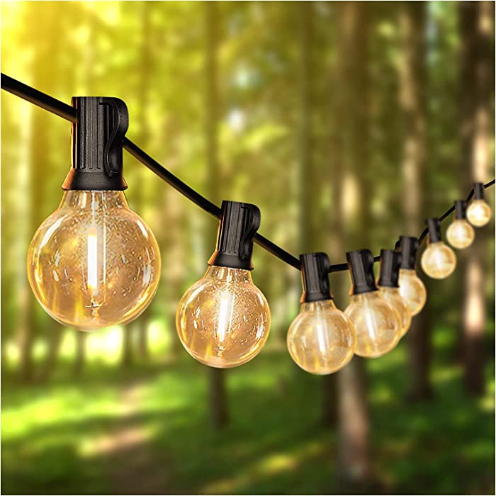 DAYBETTER 100ft Outdoor String Lights Waterproof, G40 Globe Led Patio Lights with 50 Edison Vintage Bulbs, Connectable Outdoor Lights for Yard Porch Bistro