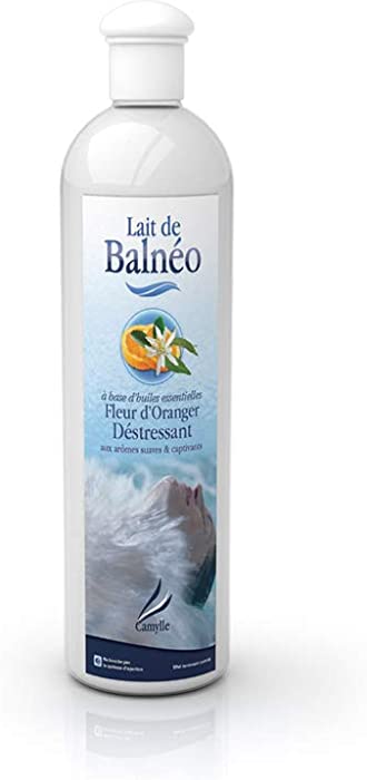 Camylle - Whirlpool Bath Milk Orange Blossom - Emulsion of Essential Oils for Hydrotherapy Baths, Bubble Baths and Foot Spas - De-Stressing with Sweet and Captivating Aromas - 250ml