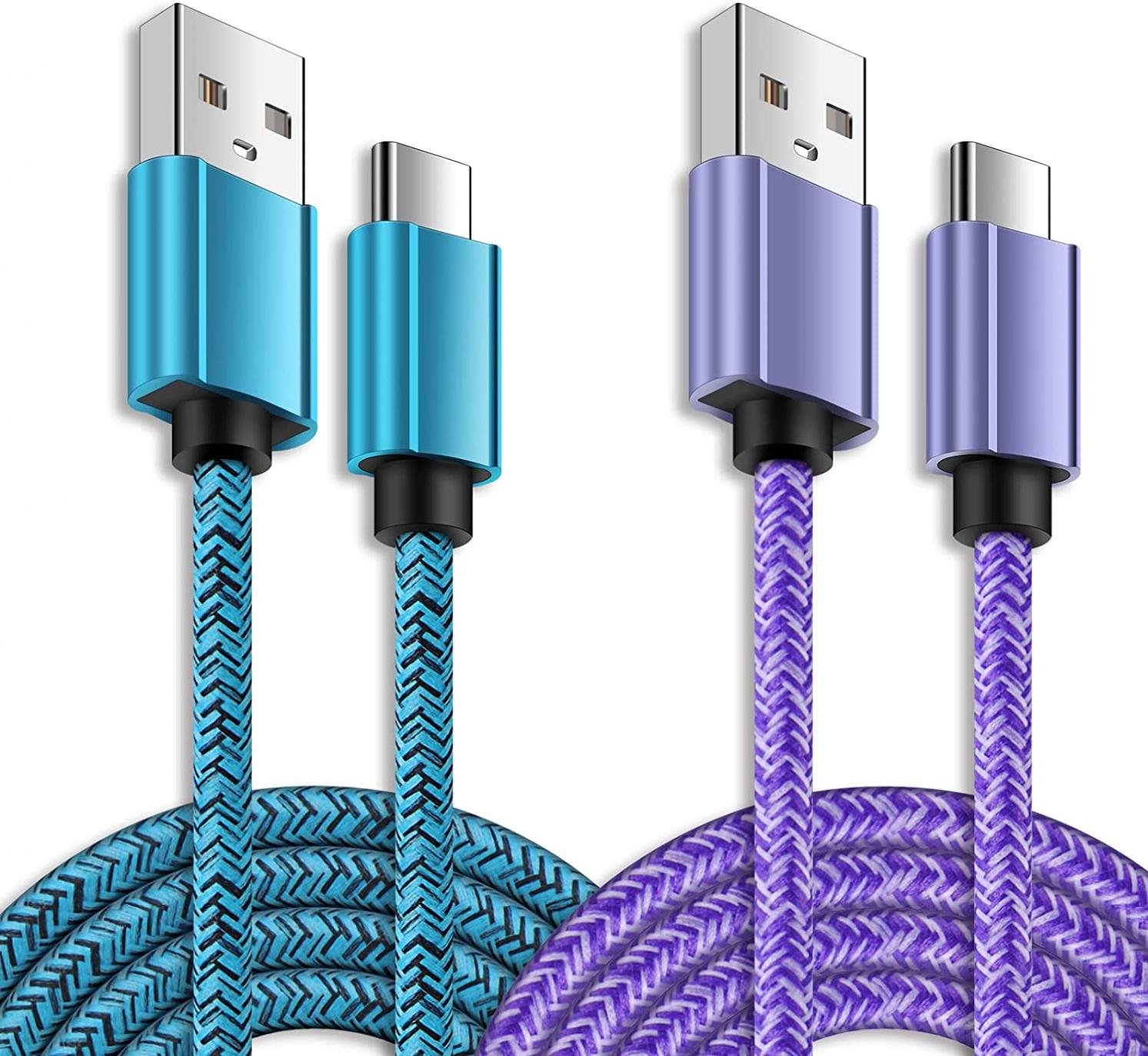 Android Charger Cable Type C Charger Cable Fast Charging 6FT Long USB C Cable Phone Cord for Samsung Galaxy S22 Ultra Plus S21 FE S20 S10 A10e A02s A03s A12 A13 5G A32 A52 A53,LG Stylo 6 5 4,Moto