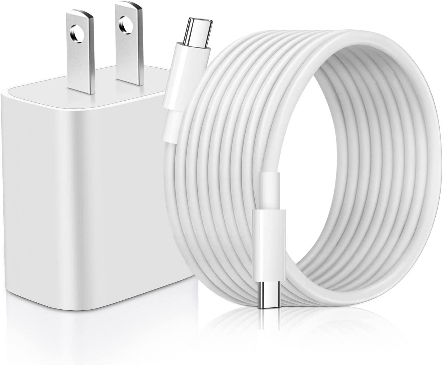 PD 20W Fast iPad pro Charger with 6.6FT Type c Cable【Apple MFI Certified】, Suitable for iPad Pro 12.9/11 inches 2021/2020/2018, iPad Air 4th 10.9 inches 2020, Google Pixel 6/5 /4/3,Galaxy S21.