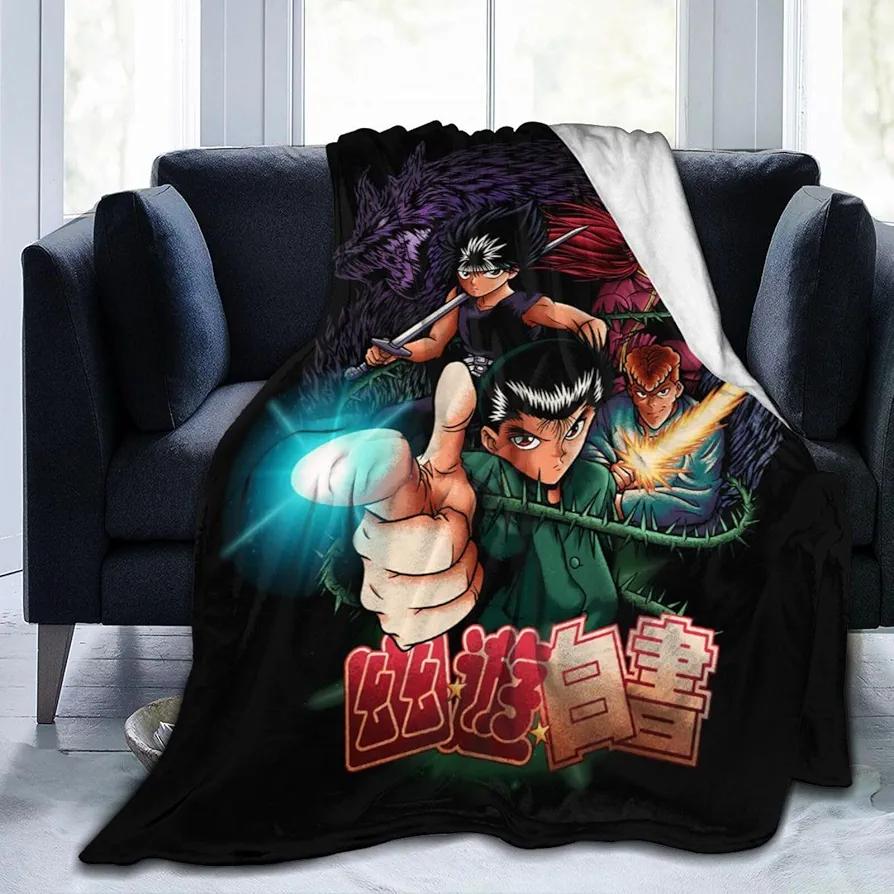 KouRY Blanket Yu Yu Hakusho Flannel Blanket Air Conditioner Blankets for Sofa Bed Living Room Bedroom 60"X50"