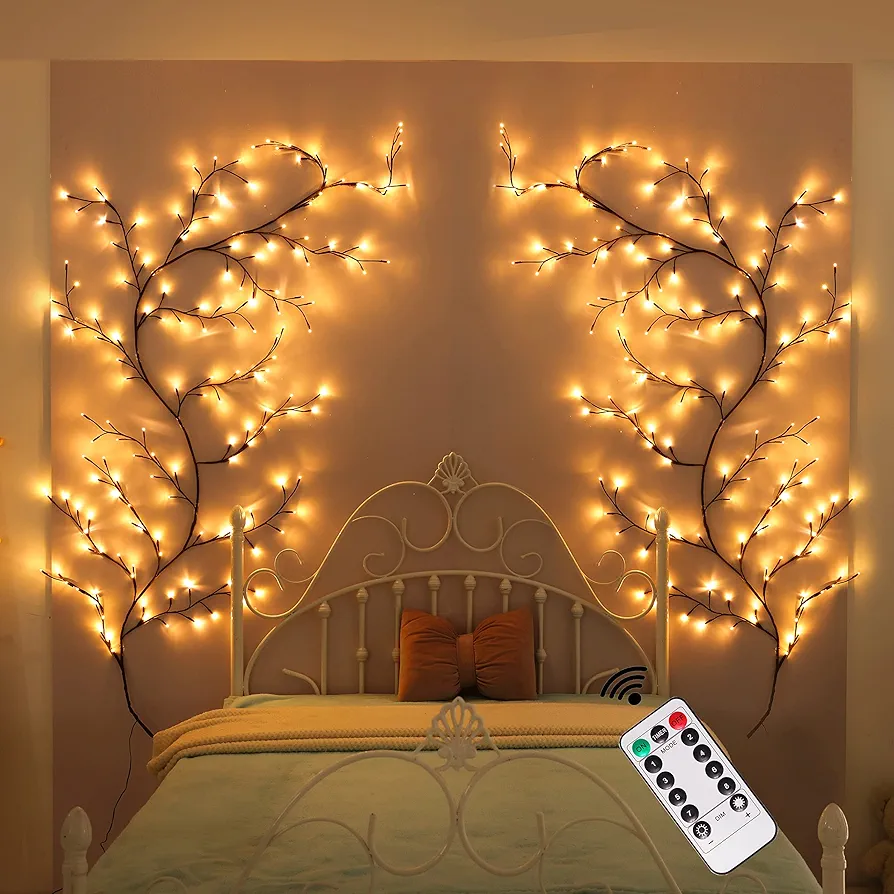 Enchanted Willow Vine 9.5FT, 160 LEDs Vines for Room Decor with Remote, Vine Lights for Wall Home Decorations with 20 Clips & Tapes, Plug in, 1 PC